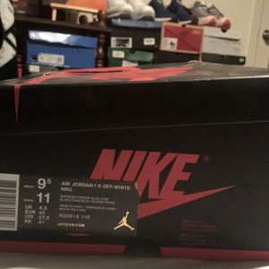 OFF-WHITE by NiKE (Sz.9.5) white/light blue  w/green & orange lace